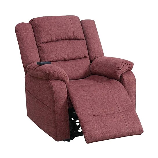Saltoro Sherpi 41 Inch Fabric Power Recliner with Pillow Top Arm